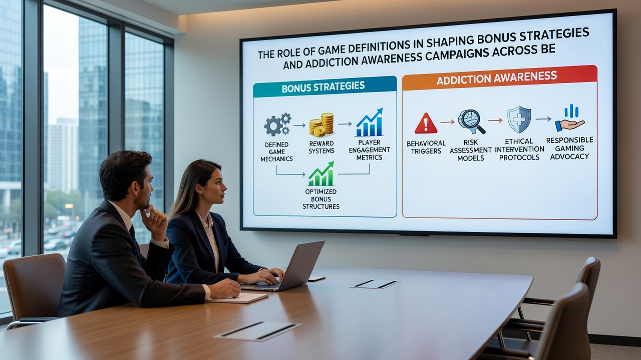 Infographic showing how game definitions feed into both bonus contribution tables and targeted awareness messaging on digital platforms